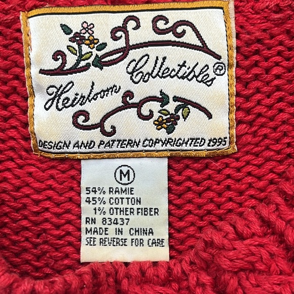 Vintage Heirloom Collectibles Christmas sweater M-L - Picture 9 of 9